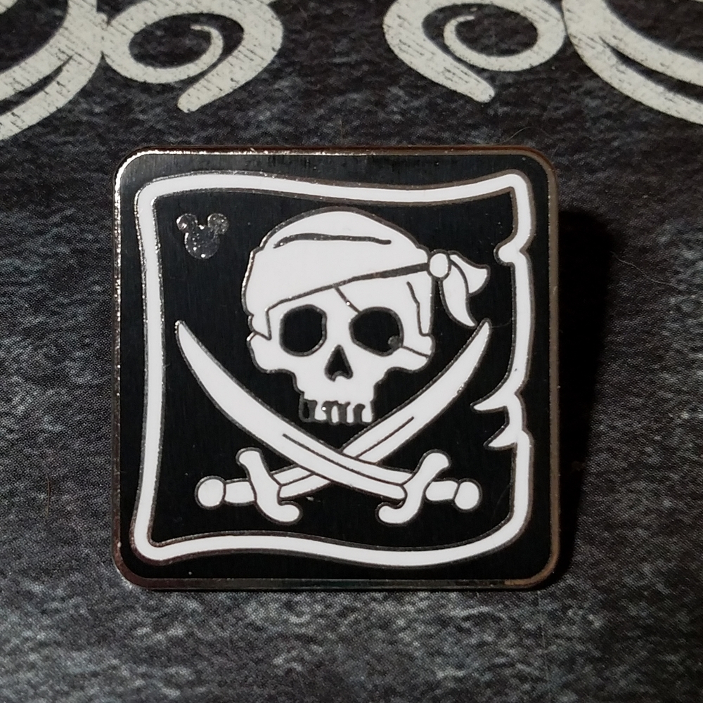 Skull and crossbones Hidden Mickey Disney pin
